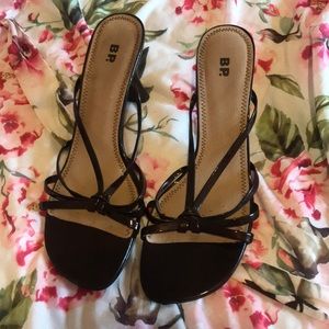 Brand: BP.  Butterfly dark brown slip on heels.